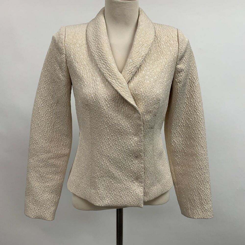 Magaschoni‎ Collection Women's Blazer Size 2 Glittery Gold Lined Wedding Evening